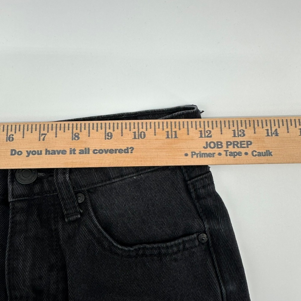 RSQ 90's Jeans Girls 10 Black Denim Cotton Distressed Ripped High Rise Tapered - Picture 7 of 9